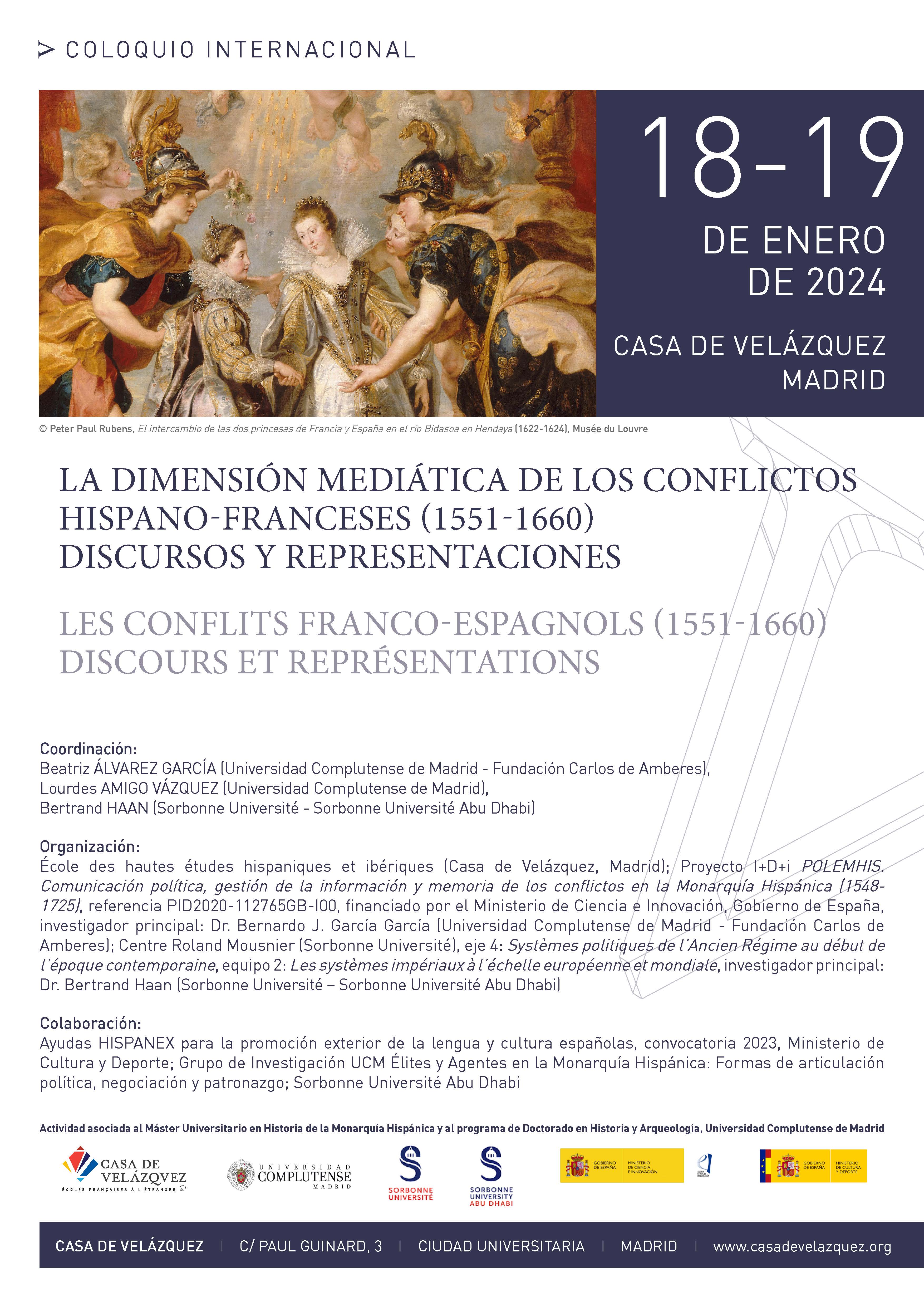 Coloquio Internacional La dimensión mediática de los conflictos hispano-franceses (1551-1660) / 18-19.01.2024